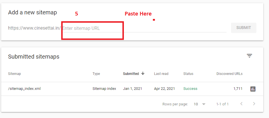 Add sitemap to google search console- 3