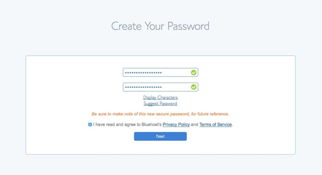 Create Your Password:  How to Start a blog Guide